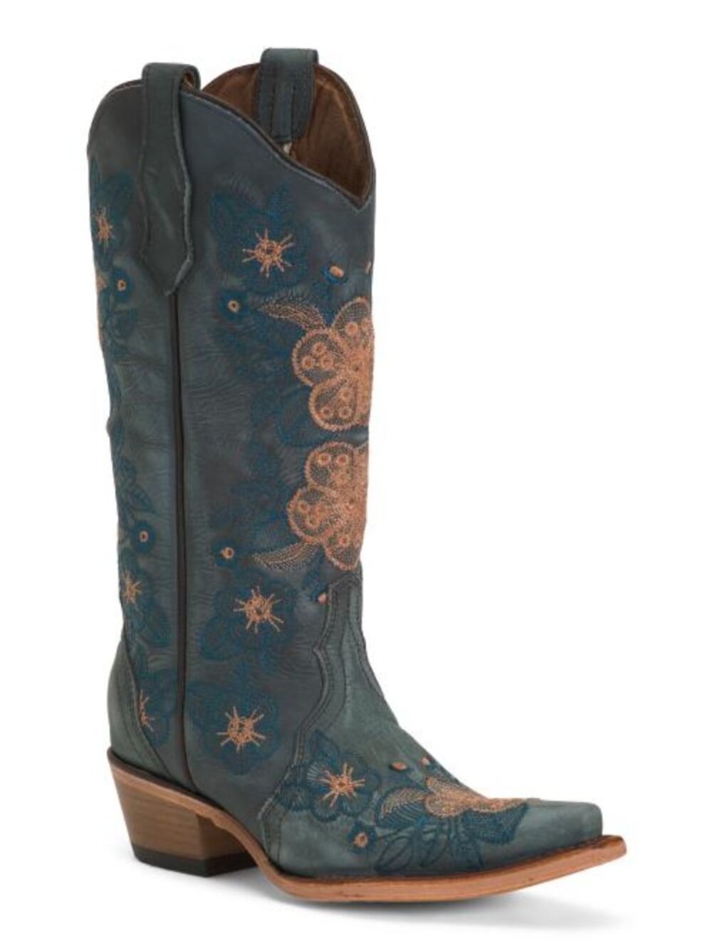 CIRCLE G Made In Mexico Nubuck Leather Embroidered Boots